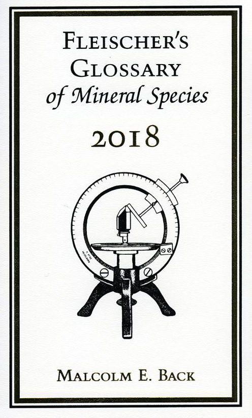 Couverture d’ouvrage : Fleischer’s Glossary of Mineral Species  – 2018 – Malcom E. Back