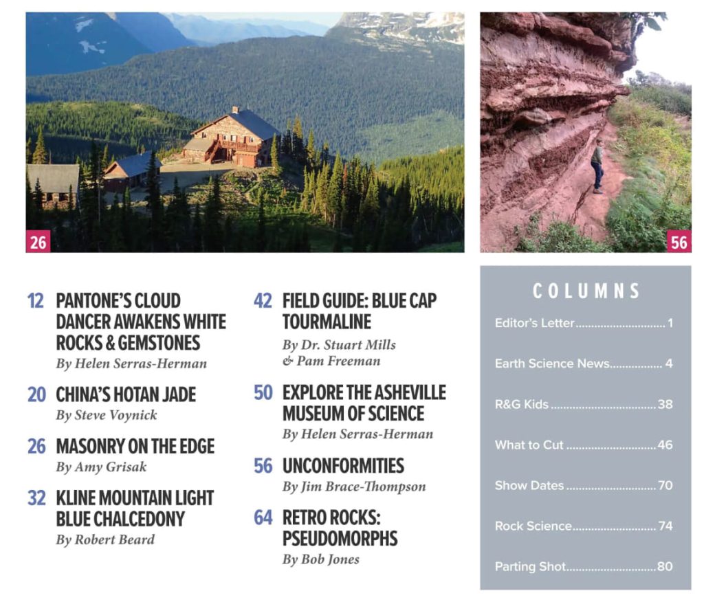 Sommaire du numéro 56-2 de Rock & Gem