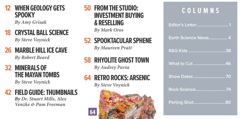 Rock & Gem — octobre 2026 — volume 56, numéro 9 2 Sommaire du numéro 56-09, octobre 2026